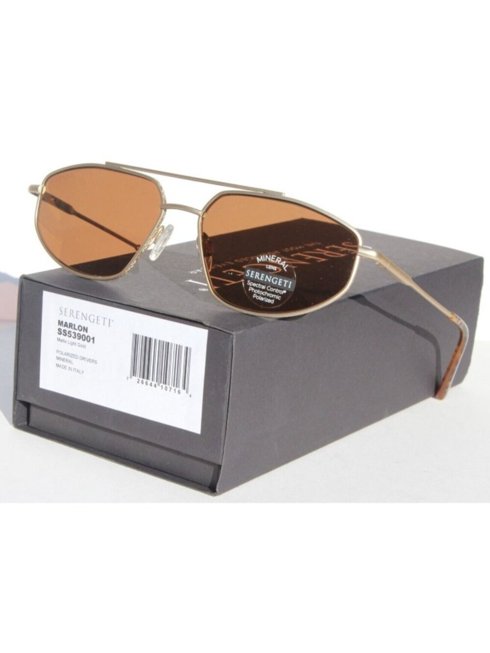 SERENGETI Marlon POLARIZED Sunglasses Matte Light Gold/Drivers SS539001 Italy